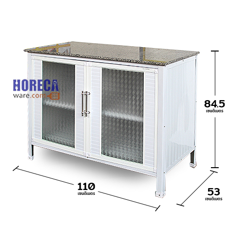 ตู้เคาเตอร์ท๊อปหินแกรนิต 110 ซม. อลูมิเนียม ตราคิทเช่น