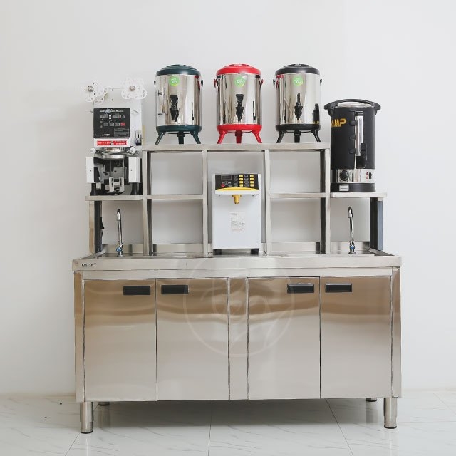 เคาน์เตอร์ซิงค์สแตนเลส ซิ้งค์ล้างจาน ซิ้งค์ล้างของ สำหรับร้านเครื่องดื่ม ร้านชานมไข่มุก จำหน่ายโดย ทีอีเอ