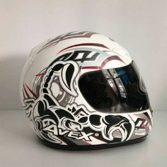 AVEX หมวกกันน็อคเต็มใบ ราคาถูก รุ่นDX 1000 สีขาว แว่นดำ
