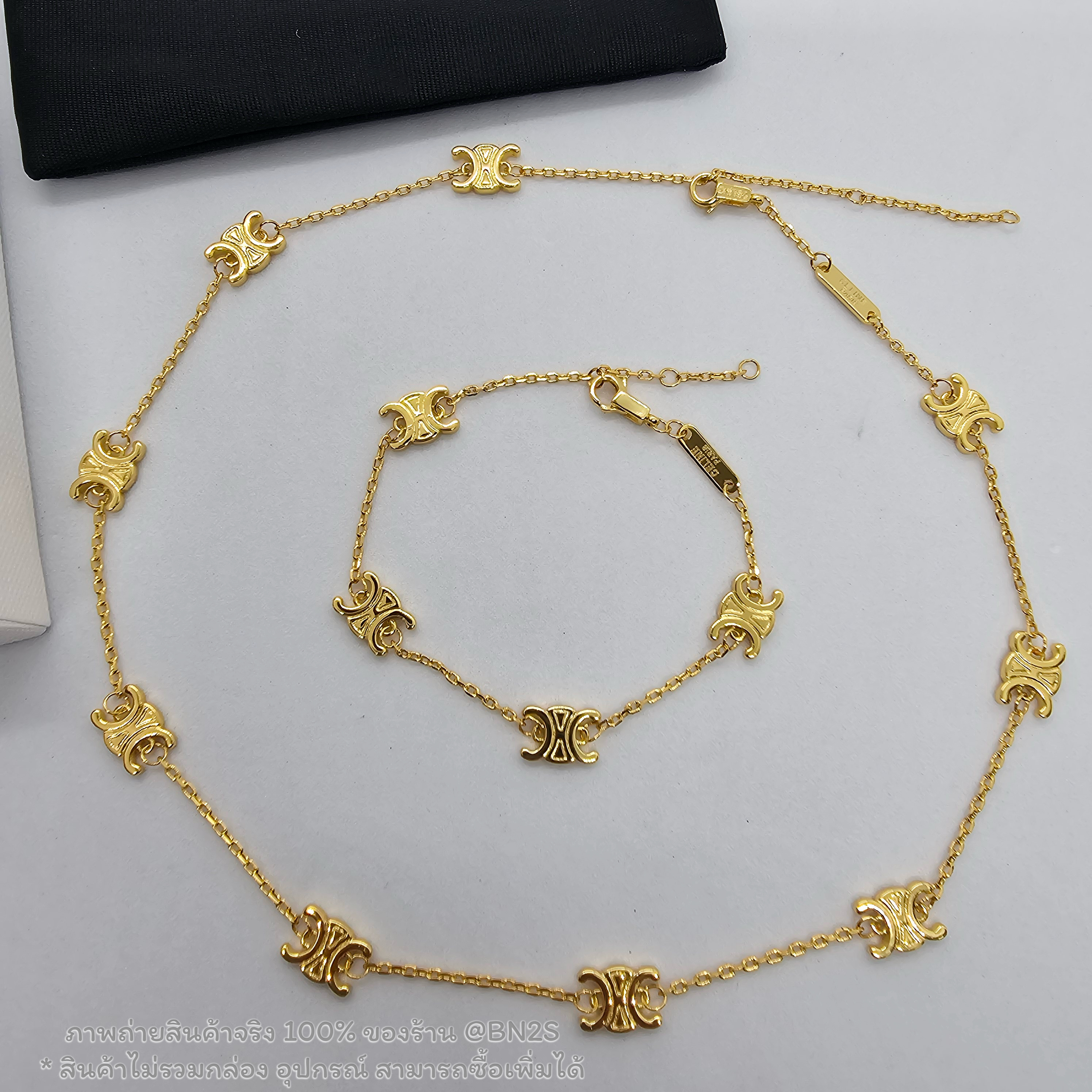 สร้อยคอ | CELINE MINI TRIOMPHE BRACELET สร้อยคอซีลีน ผู้หญิง 1:1 เลเซอร์โลโก้ ไม่ลอก ไม่ดำ งานดี สวยมากรับประกันงานเลย สินค้าไม่รวมกล่องน้า สามารถซื้อกล่องเพิ่มได้จ้า สร้อยคอยาว 40 ซม. เพิ่มได้ 5 ซม. ฟรีถุงกระดาษ และ ซองซิปล๊อค แบรนด์ CL