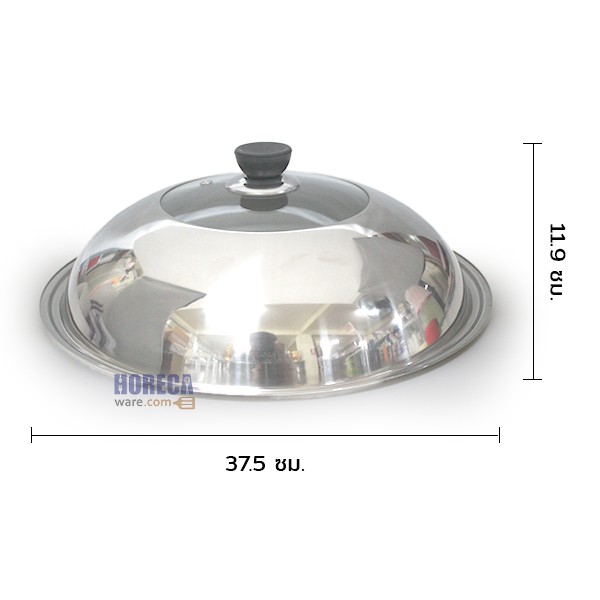 ฝาครอบสแตนเลส +ช่องกระจก 38ซม. ตราเอ็มเอส