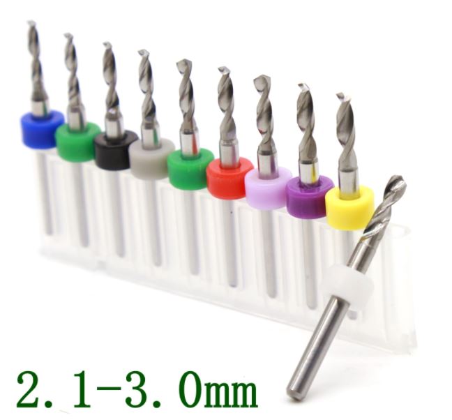 ดอกเจาะ PCB, ไม้, อะคริลิค 2.1-3.0 mm Mini PCB Drill Bits Carbide Drill Bit Set 1/8'' Shank For Circuit Board CNC Engraving Sharpener Drill Tools