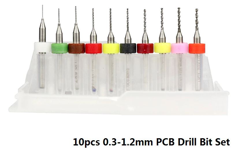 ดอกเจาะ PCB, ไม้, อะคริลิค 0.3-1.2 mm Mini PCB Drill Bits Carbide Drill Bit Set 1/8'' Shank For Circuit Board CNC Engraving Sharpener Drill Tools