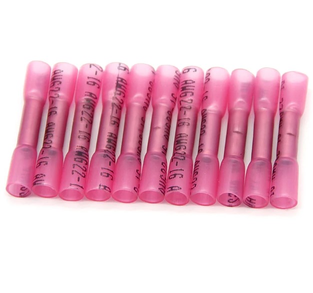 BHT1.25 สลิปหุ้ม(กันน้ำ) AWG 22-16 (0.5-1.5 sq.mm.) max 19A. Heat Shrink Butt Wire Connectors Waterproof Insulated Wire Cable Crimp Terminals สลิปหุ้ม ท่อหด หางปลา สลิปหุ้มต่อสายไฟ เทอร์มินอลต่อสายไฟ BHT-1.25