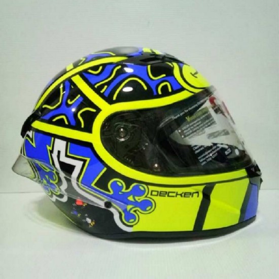 DECKEN หมวกกันน็อคหุ้มคาง ราคาถูก รุ่น Frog สี Blue แถมชิวรุ้งฟรี