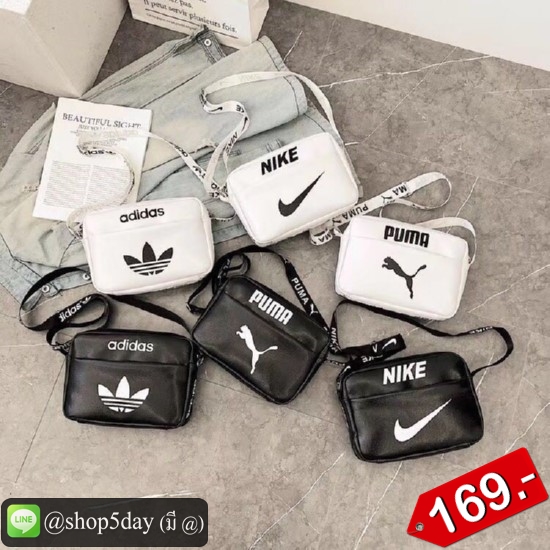 🔥กระเป๋าสะพายข้างหนัง PU Adidas Nike Puma