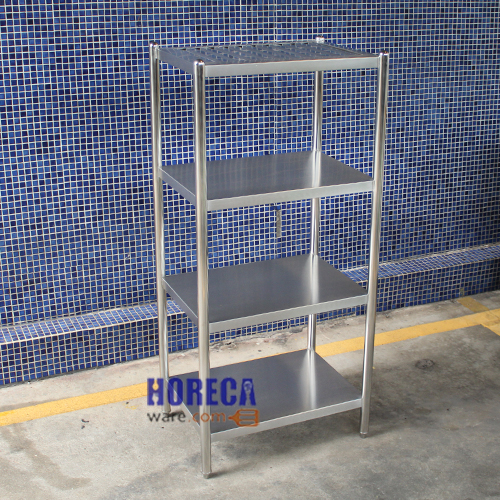 ชั้นอเนกประสงค์ทึบ 4 ชั้น เกรด201 สำหรับวางจานชาม ตราแมสเตอร์แวร์