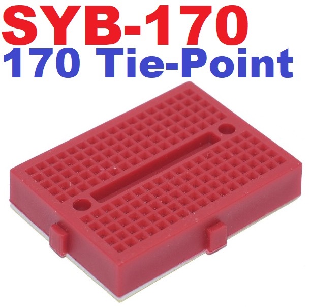 บอร์ดทดลอง 170 รู SYB-170 ขนาด 35x47x8.5 mm. สีแดง Protoboard Breadboard โฟโต้บอร์ด