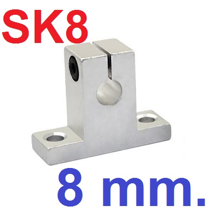 SK8 รูใน 8mm. bearing shaft support rod round shaft support linear bearing mount axis support ที่ยึดแกนเหล็ก ที่ยึดแบริ่ง