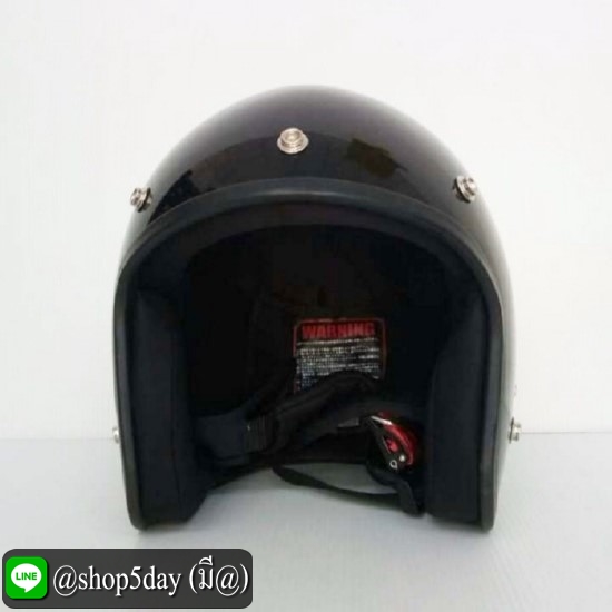 🔥AVEX หมวกกันน็อควินเทจคลาสสิค ราคาถูก รุ่นLB ลายเลข 8 สีดำเงา คิ้วดำ ผ้าดำ