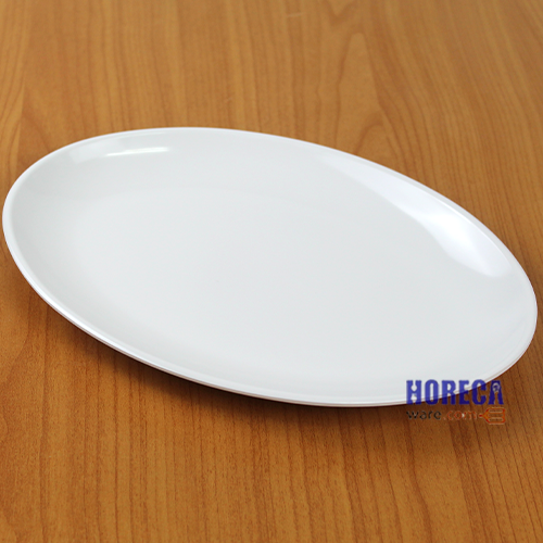 จานเปลวงรี 10นิ้ว สีขาวครีม ตราเอสบี