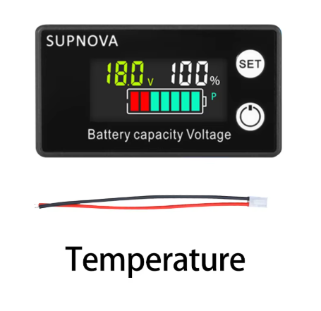 เครื่องวัดแรงดันไฟฟ้า Digital Electricity Meter Battery Capacity Indicator LCD Lead-acid Lithium Battery Two-wire Digital Voltmeter