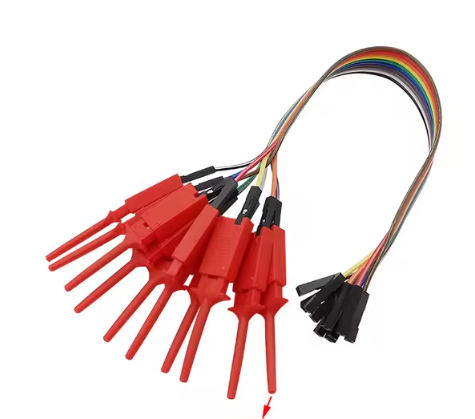 DuPont line to test hook logic red color analyzer test hook 10 sets Jumper Wire ปลายสายแบบเมีย