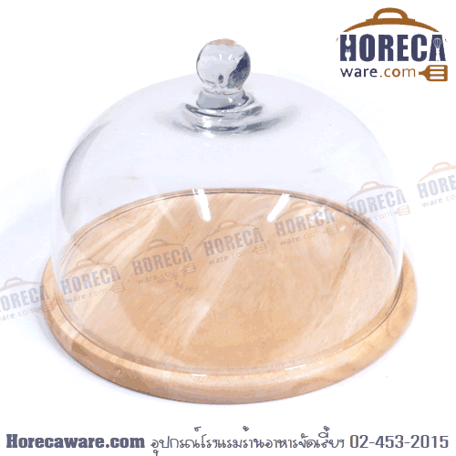 Curved cake cover, 10 "with wooden tray ** No shipping [hh-205]