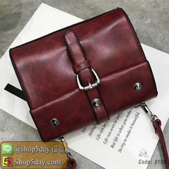 กระเป๋าสะพายหนังUPนิ่ม แฟชั่นเกาหลี (แดง)