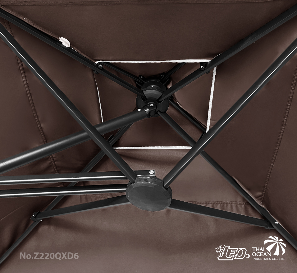 Leo ร่มเสาข้าง ร่มสนามตัวแอล ขนาด 2.2x2.2 เมตร ทรงสี่เหลี่ยม แบบคันโยก