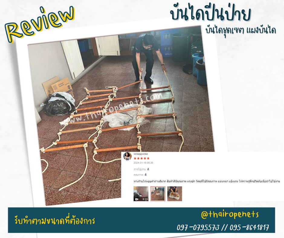 บันไดลิง ชุดเชตแผง 4 แถว บันไดเซฟตี้ Safety พร้อมตะขอยึด ติดตั้งง่าย พร้อมใช้งาน