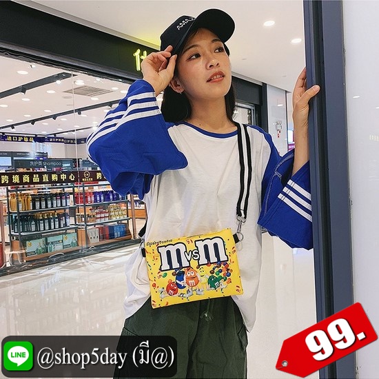 ⚡️กระเป๋าสะพายข้างแฟชั่น M&M น่ารักมาก 🤩