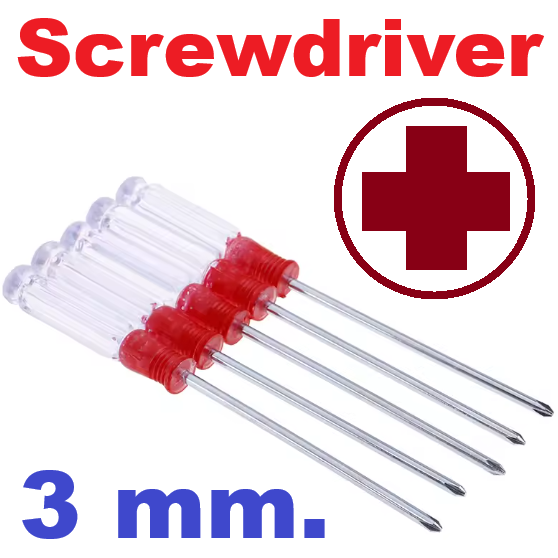 ไขควงปากแฉกขนาด 3x75mm. Small cross screwdriver crystal transparent ไขควงขนาดเล็ก ไขควงแฉก