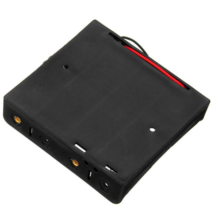 รางถ่านขนาด 18650 แบบ 4 ก้อน 14.8V พร้อมสายไฟ lithium cell. 4 Slots Battery Box Rechargeable Battery Holder