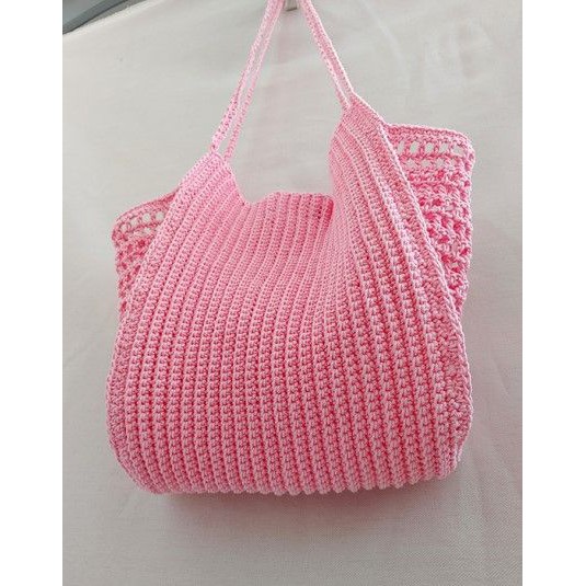 เชือกผ้าร่ม สีชมพู ถักตาข่าย ถักกระเป๋า เชือกอเนกประสงค์