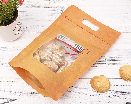 ถุงใส่คุ๊กกี้ สีกระดาษคราฟท์ ก้นตั้ง ลายขวดโหล