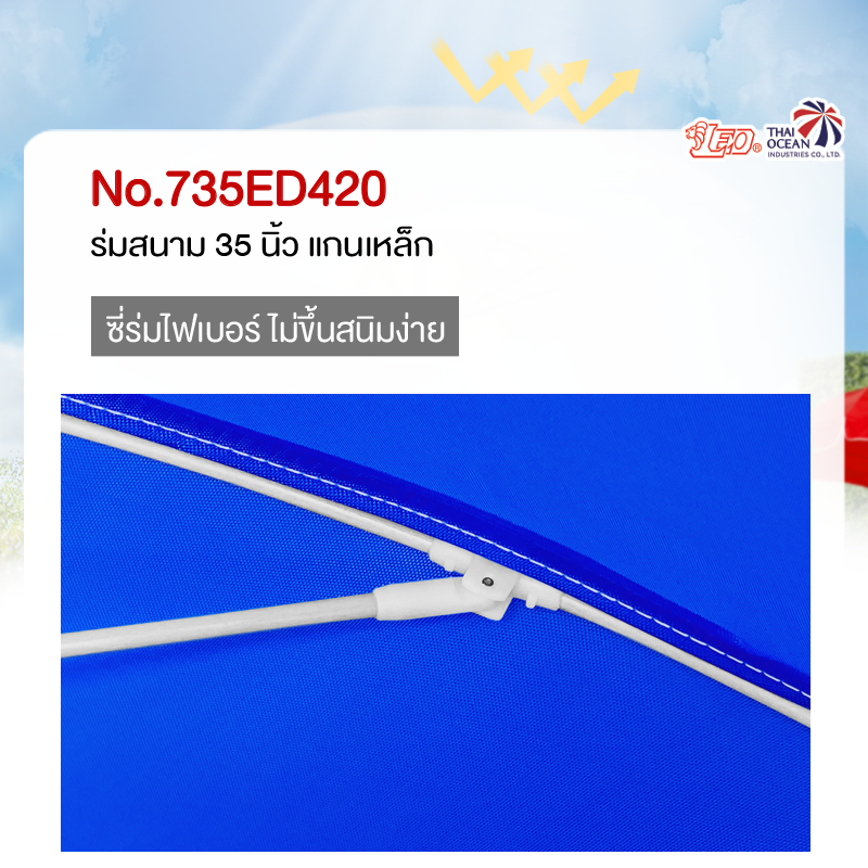 Leo ร่มสนาม แม่ค้า สำหรับขายของ ร้านกาแฟ ขนาด Ø1.55 เมตร ผ้าโพลีเอสเตอร์ 420D