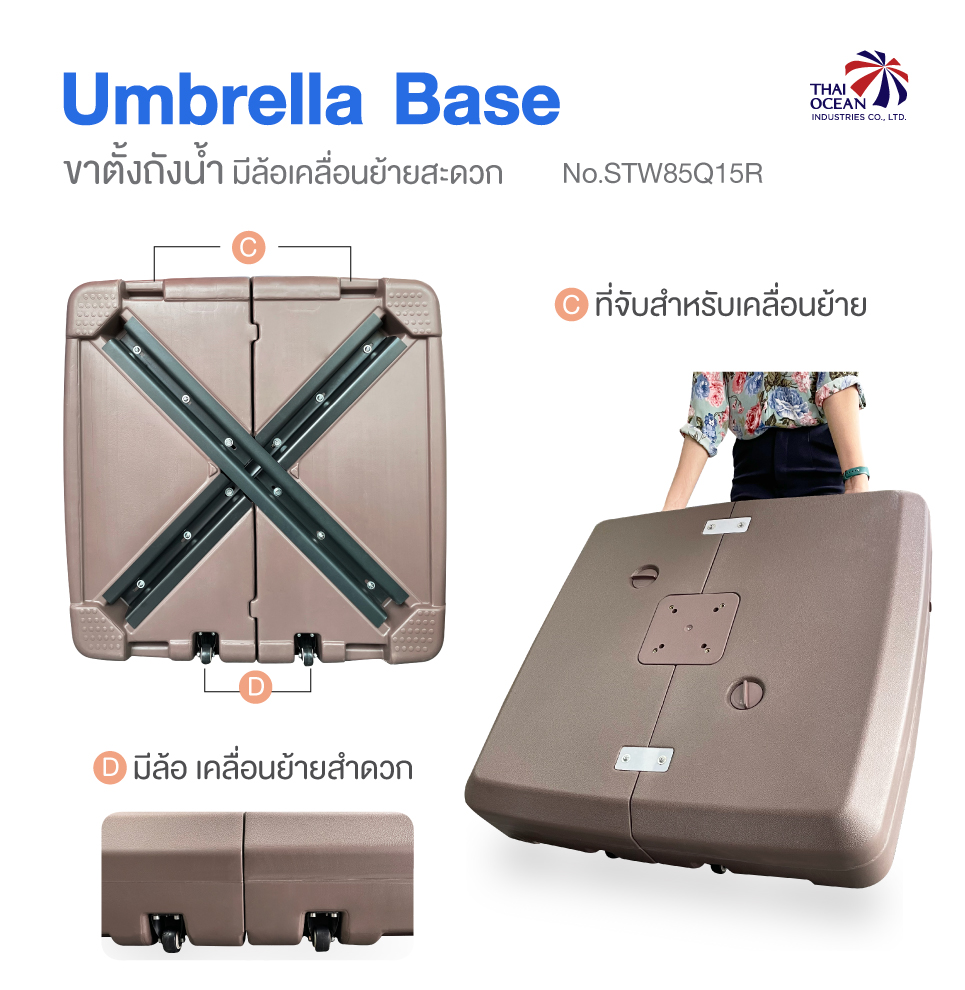 Leo ขาตั้งร่ม ฐานตั้งป้าย ฐานตั้งธง แบบเติมน้ำ ย้ายง่าย แค่ระบายน้ำออก