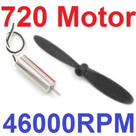 มอเตอร์ 3.7V พร้อม ใบพัดสีดำ 55mm. 46000RPM 720 hollow cup strong magnetic high torque DIY high speed micro small motor 3.7V + 55MM AB propeller