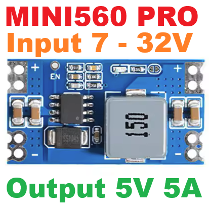 MINI560 PRO 5V (Input 7-32V to Output 5V 5A) Step Down DC-DC Converter Voltage Regulator Buck Stabilized Power Supply Module