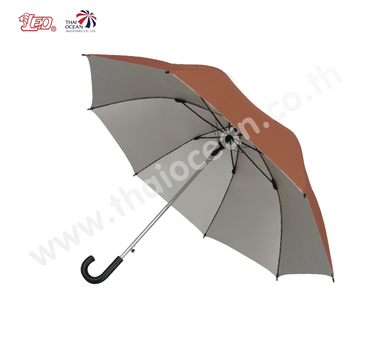 Leo ร่มพระสงฆ์ออโต้เปิด ขนาดใหญ่ 28นิ้ว ด้ามงอใหญ่-ปลายกันลื่น (ขายส่ง) 12 คันต่อกล่อง สีแก่นขนุน