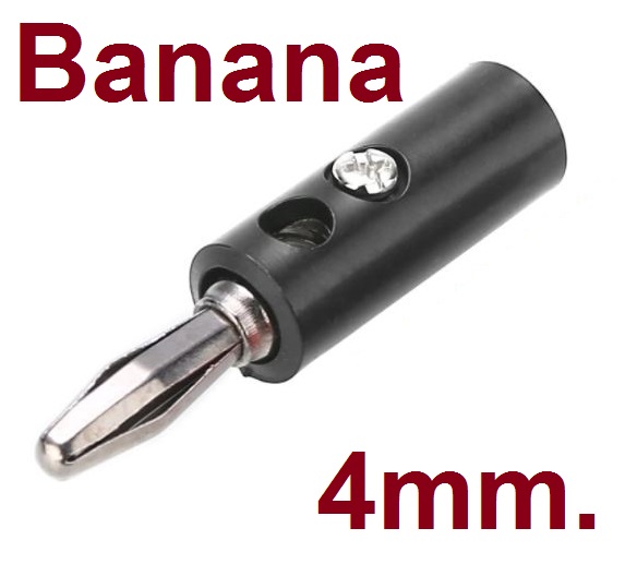 ปลั๊กกล้วย ตัวผู้ 4mm สีดำ Banana plug head 4mm. บานานาปลั๊ก Black color Banana Jack panel Terminal audio accessories