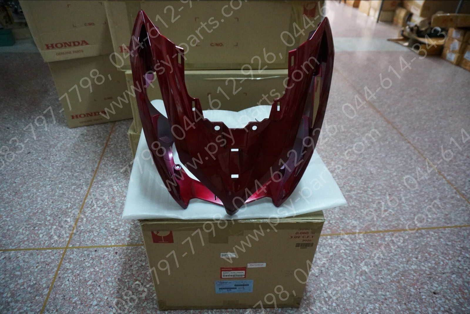 หน้ากากไฟหน้า CLICK 125-I แท้ๆ สีแดงเข้ม (R326) 64301-KZR-700ZA