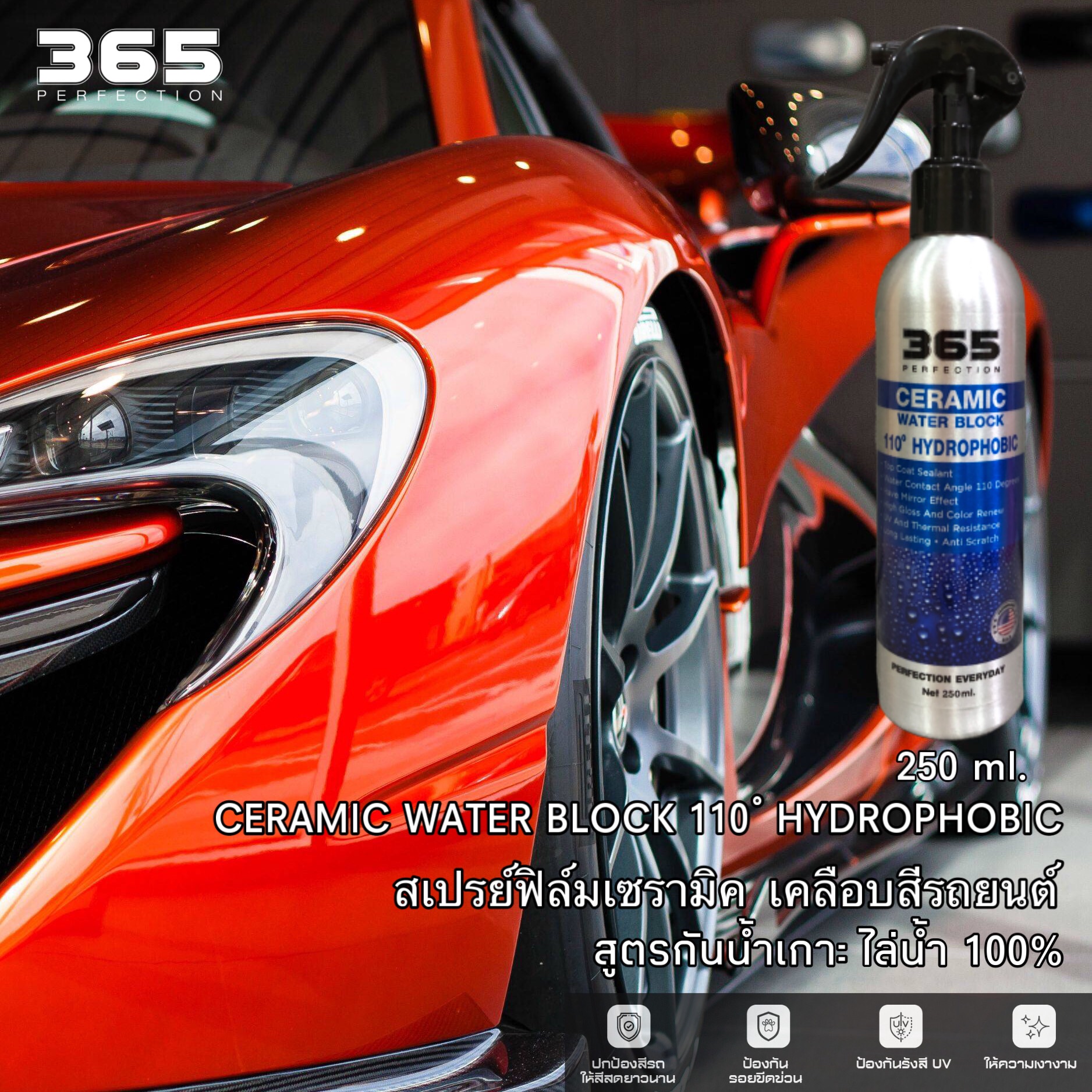 CERAMIC WATER BLOCK น้ำยาเคลือบสี ฟิล์มเซรามิค กันน้ำเกาะ 110 ํ