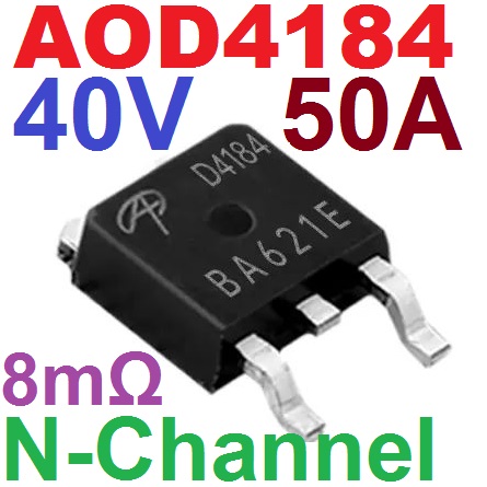 AOD4184 MOSFET 40V 50A N-Channel