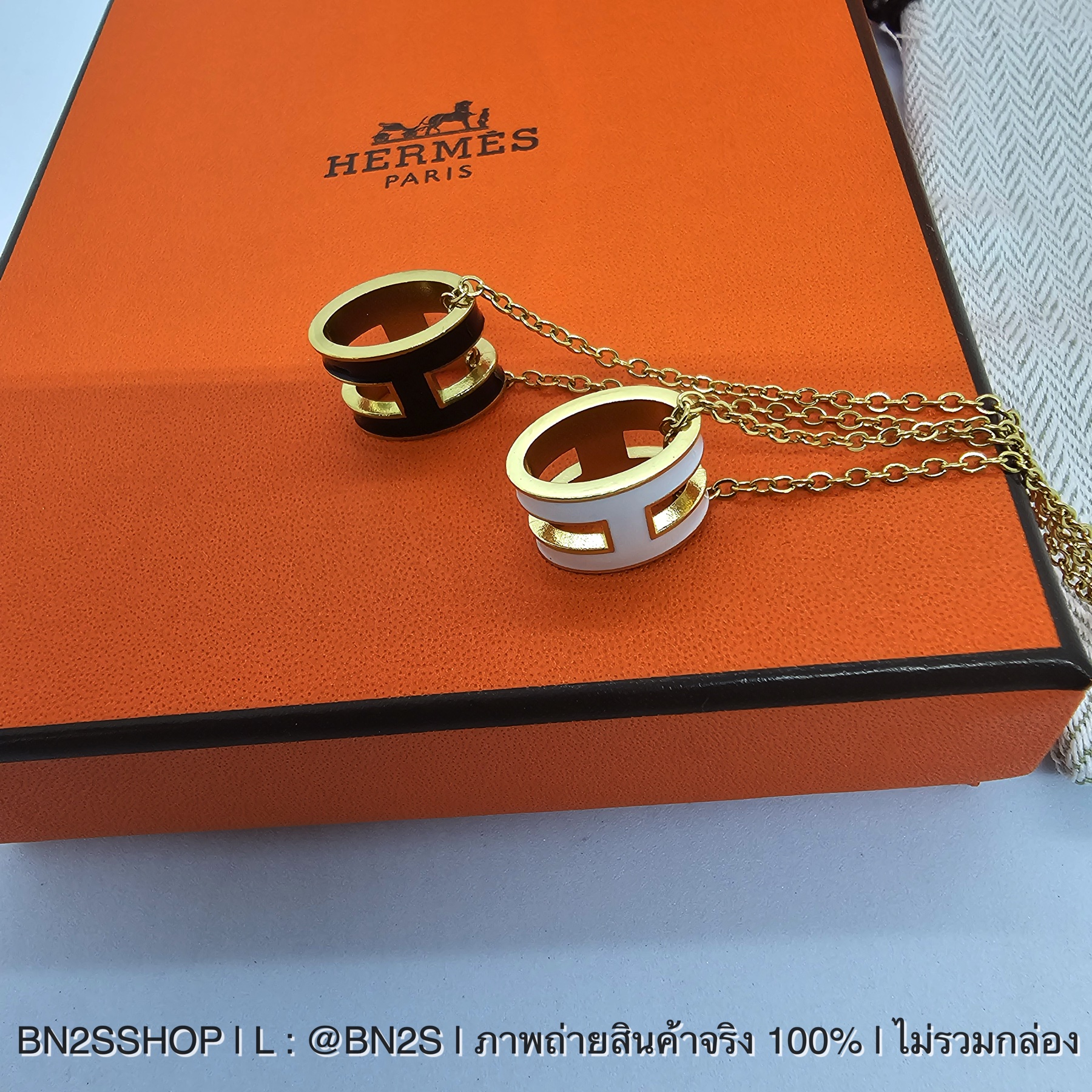 สีดำ | สร้อยคอผู้หญิง Hermes Pop H Necklace