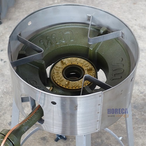 ชุดเตา kb5หัวเดี่ยว ขากลมสูง+บังลมสเตนเลส ไมโคร