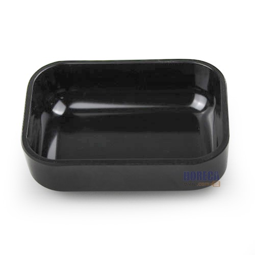 [Black] Square Shabu Tray 3x4 inches, Smiling Fish