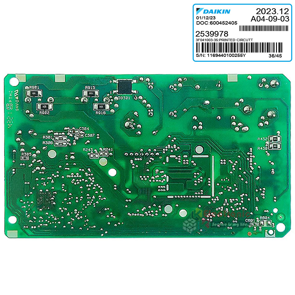 แผงบอร์ดแอร์คอยเย็นDAIKIN-ไดกิ้น รุ่น FTKQ09SV2S-อะไหล่ใหม่แท้บริษัท #อะไหล่แอร์DAIKIN