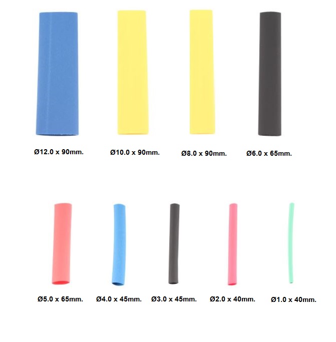 ท่อหดขนาด 2mm ยาว 40mm (4 cm.) อัตราส่วนการหด 2:1 มี 7 สีให้เลือก Heat Shrinkable Tube