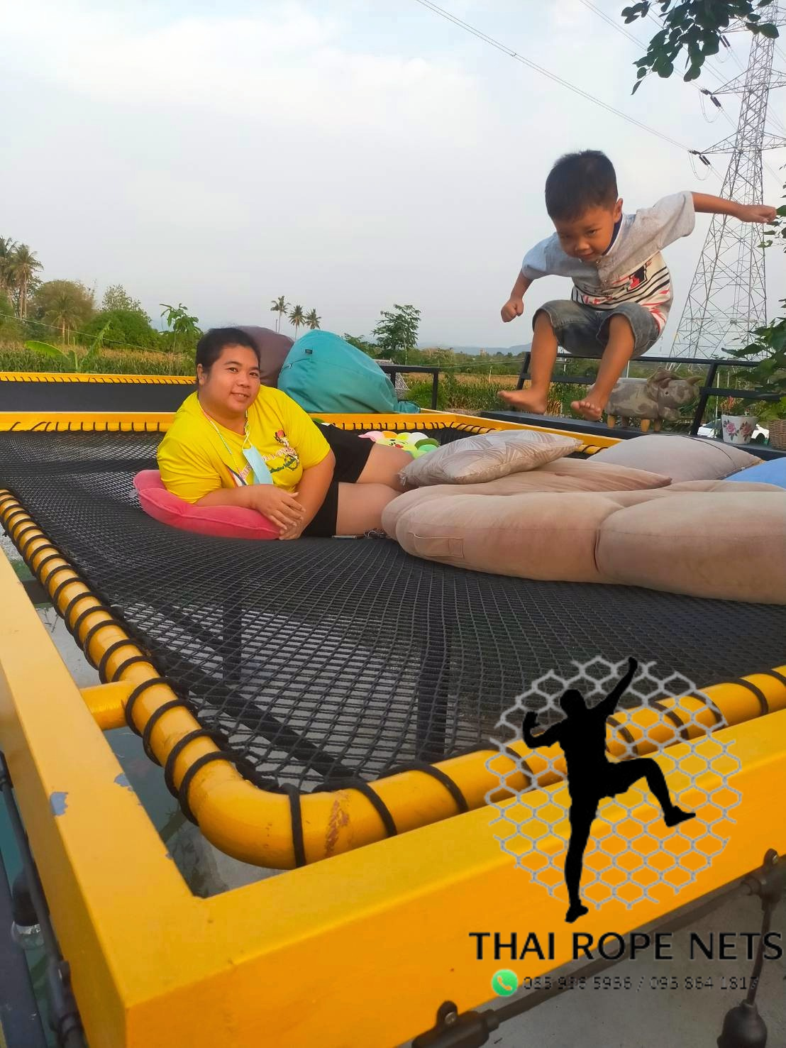 รีวิวตาข่ายเปลนอน ไร้ปม ตาข่ายเปลนอนตามร้านอาหาร คาเฟ่ ตาข่ายนั่งเล่นตามร้านกาแฟ