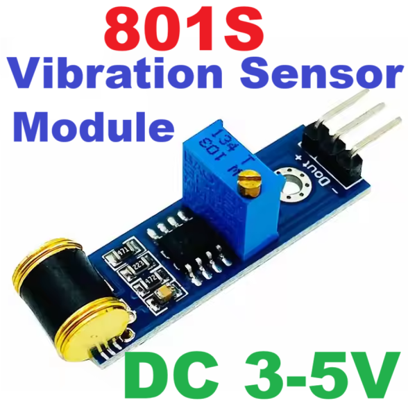 เซ็นเซอร์ตรวจจับแรงสั่นสะเทือน แบบปรับความไวได้ 801S Vibration Sensor Module Vibration Model Analog Output Adjustable Sensitivity