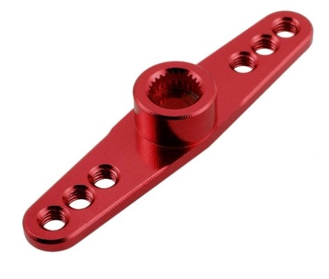 25T standard servo swing Double Sided arm สีแดง Half arm Red color digital servo metal rudder arm steering wheel