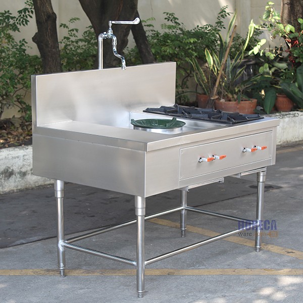 เตารางน้ำ kb5-1หัว + เตาฝรั่ง2หัว+มีที่พักขวา ยาวรวม 110cm ตราแมสเตอร์แวร์