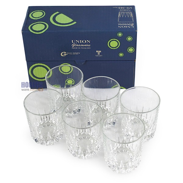 แก้วก้นเพชร ก้นหนา 278 ml. (1 โหล) ตรายูเนี่ยนกลาส