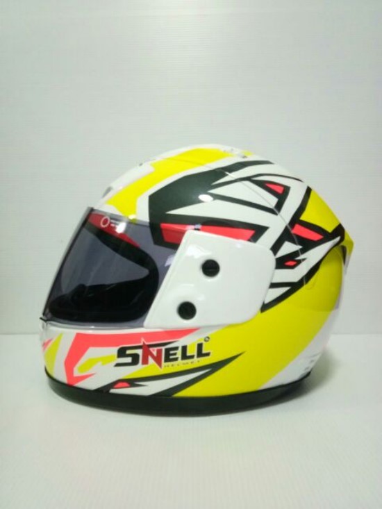 หมวกกันน็อค SNALL RYUKI 14 สีเหลืองขาว