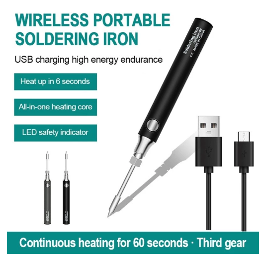 หัวแร้งแบบพกพา 300-450C three-speed smart portable wireless USB soldering iron type-C interface small soldering iron pen
