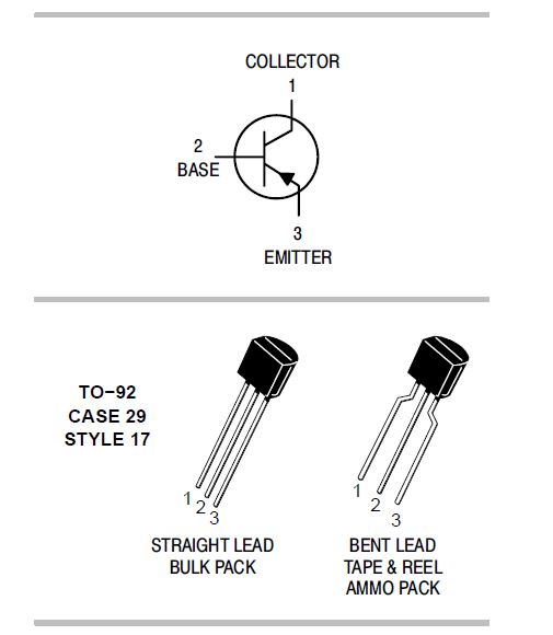ทรานซิสเตอร์ BC558B PNP 30V 0.1A for Switching and General Purpose Application Complementary with BC548