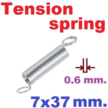 สปริงขดแบบดึง ขนาด 7x37 mm.Tension spring Extension spring Steel สปริงดึง สปริงเกี่ยว
