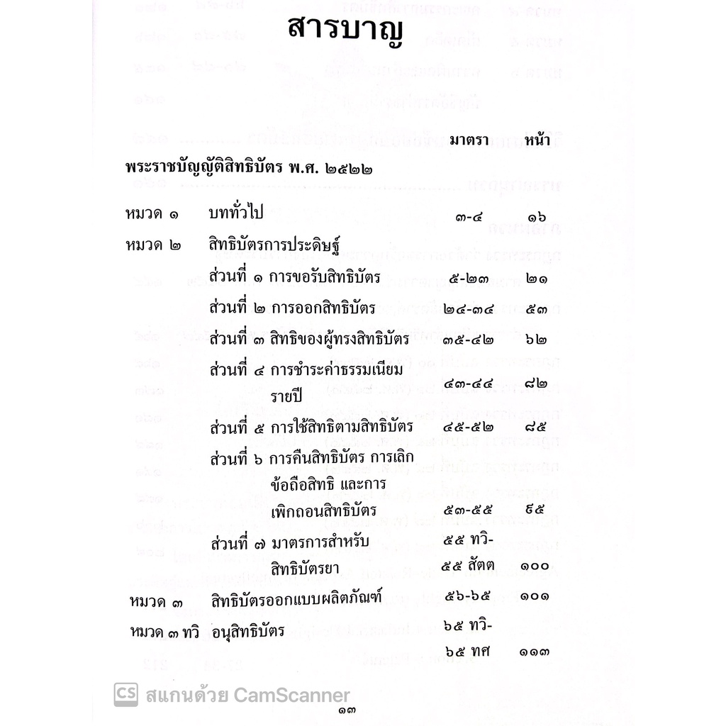 พระราชบัญญัติสิทธิบัตร พ.ศ.2522 (แก้ไขเพิ่มเติม พ.ศ. 2562) ฉบับอ้างอิง / โดย : มณฑล อรรถบลยุคล ปีที่พิมพ์ : กรกฎาคม 2565